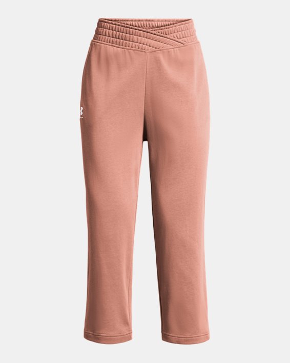 Women's UA Rival Terry Wide Leg Crop Pants in Pink image number 4